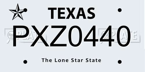 PXZ0440 Texas License Plate