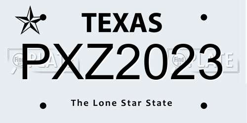 PXZ2023 Texas License Plate
