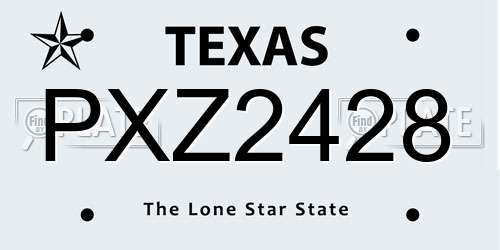 PXZ2428 Texas License Plate