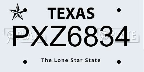 PXZ6834 Texas License Plate