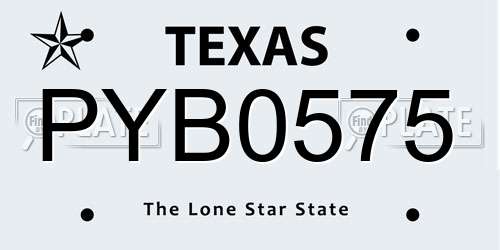 PYB0575 Texas License Plate