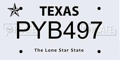 PYB497 Texas License Plate