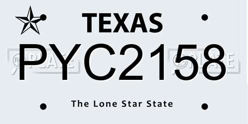 PYC2158 Texas License Plate