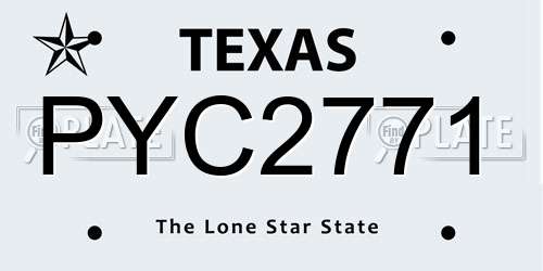 PYC2771 Texas License Plate
