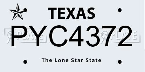 PYC4372 Texas License Plate