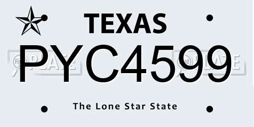 PYC4599 Texas License Plate