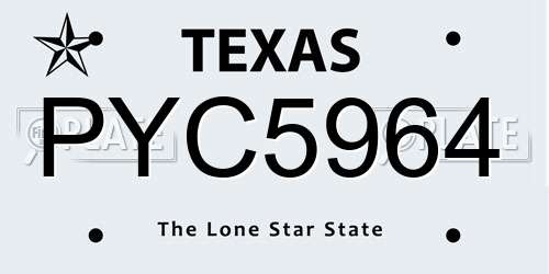 PYC5964 Texas License Plate