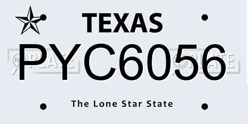 PYC6056 Texas License Plate