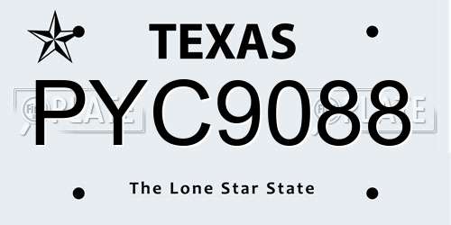 PYC9088 Texas License Plate