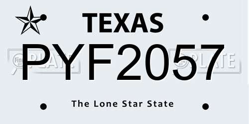 PYF2057 Texas License Plate