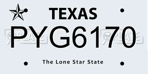 PYG6170 Texas License Plate