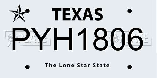 PYH1806 Texas License Plate