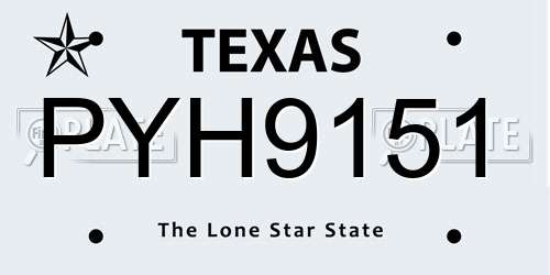PYH9151 Texas License Plate