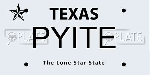 PYITE Texas License Plate