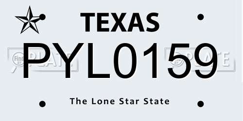 PYL0159 Texas License Plate