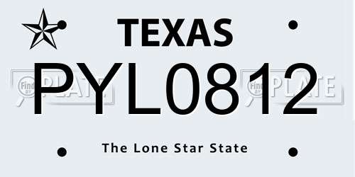 PYL0812 Texas License Plate