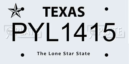 PYL1415 Texas License Plate