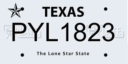 PYL1823 Texas License Plate