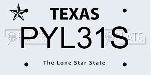 PYL31S Texas License Plate