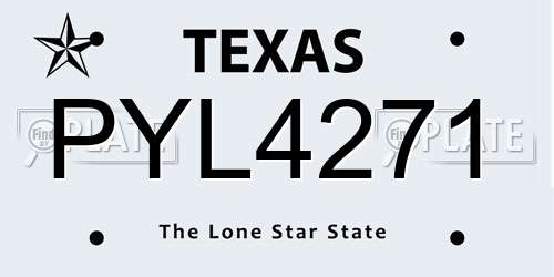 PYL4271 Texas License Plate