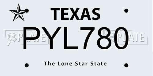 PYL780 Texas License Plate