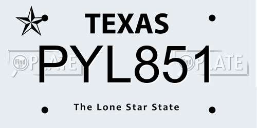 PYL851 Texas License Plate