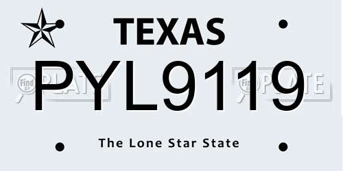 PYL9119 Texas License Plate