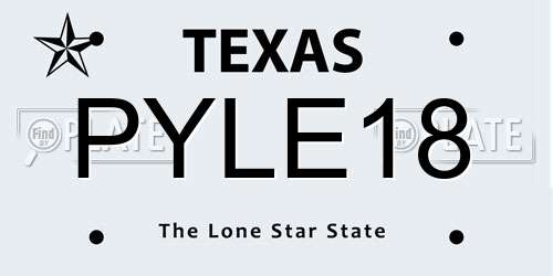 PYLE18 Texas License Plate