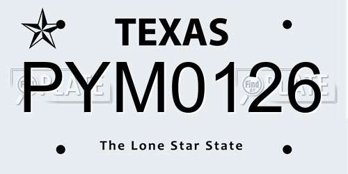 PYM0126 Texas License Plate