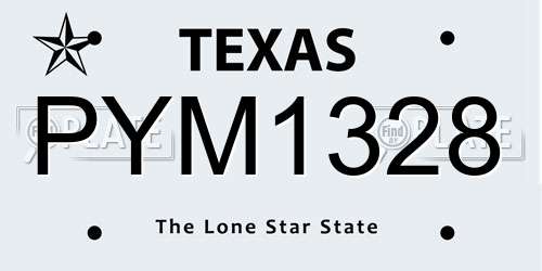 PYM1328 Texas License Plate