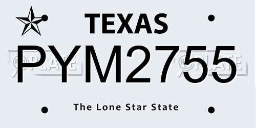 PYM2755 Texas License Plate