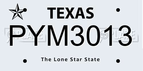 PYM3013 Texas License Plate