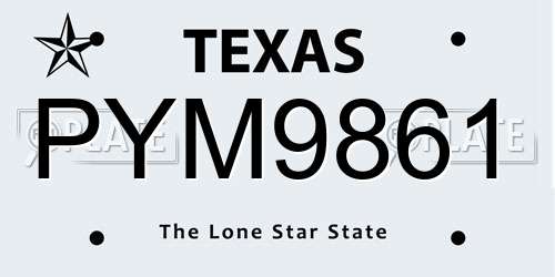PYM9861 Texas License Plate