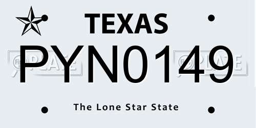PYN0149 Texas License Plate