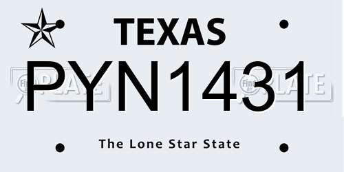 PYN1431 Texas License Plate