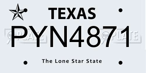 PYN4871 Texas License Plate