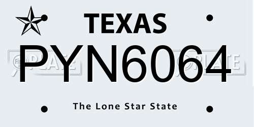 PYN6064 Texas License Plate