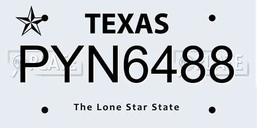 PYN6488 Texas License Plate