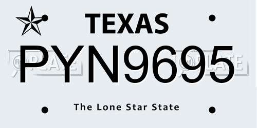PYN9695 Texas License Plate