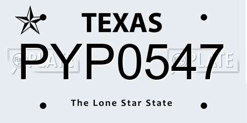 PYP0547 Texas License Plate