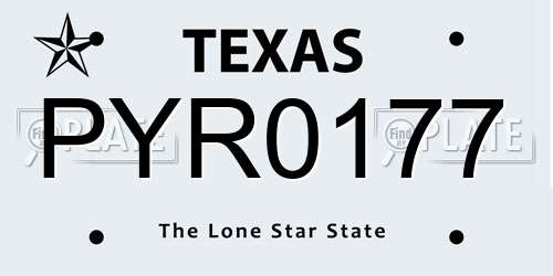 PYR0177 Texas License Plate