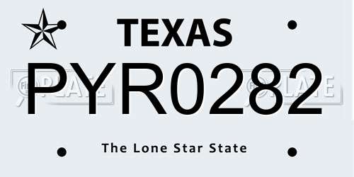 PYR0282 Texas License Plate