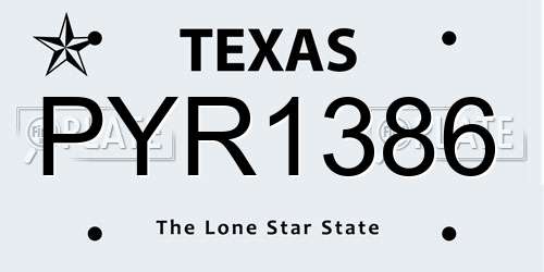 PYR1386 Texas License Plate