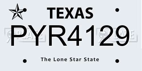 PYR4129 Texas License Plate