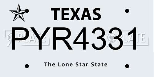 PYR4331 Texas License Plate