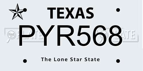 PYR568 Texas License Plate
