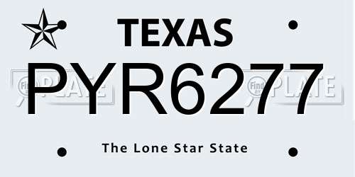 PYR6277 Texas License Plate