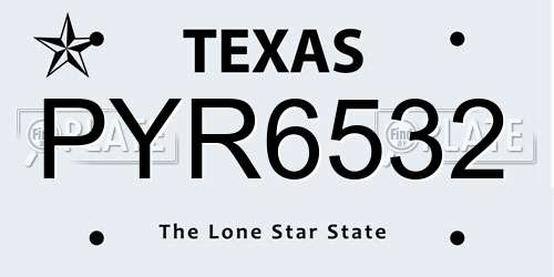 PYR6532 Texas License Plate