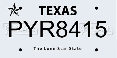 PYR8415 Texas License Plate
