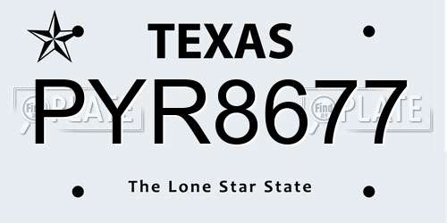 PYR8677 Texas License Plate